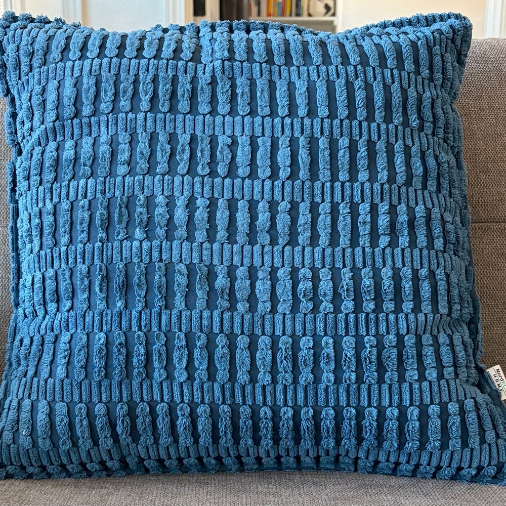 Textured Blue Throw Pillow